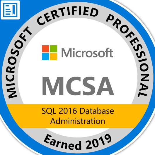 MCSA SQL 2016 Database Administration